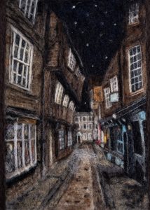 Shambles by night, York by Wendy Middleton