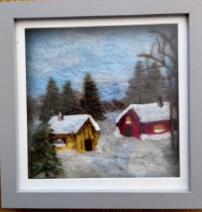 Cabins in the snow (Framed) by Wendy Middleton